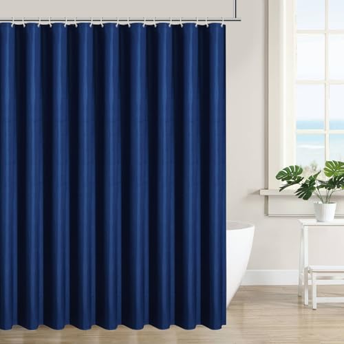 ANAZOZ Duschvorhang 150x180cm, Badewannenvorhang Polyester Waschbar Anti Schimmel Einfarbig Dunkelblau ANAZOZ Duschvorhang 150x180cm, Badewannenvorhang Polyester Waschbar Anti Schimmel Einfarbig Dunkelblau von ANAZOZ