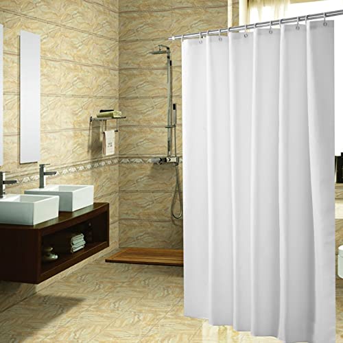 ANAZOZ Duschvorhang 240x200 Weiß, Badewannenvorhang Polyester mit Ösen und Ringe Badvorhang Anti-Schimmel von ANAZOZ