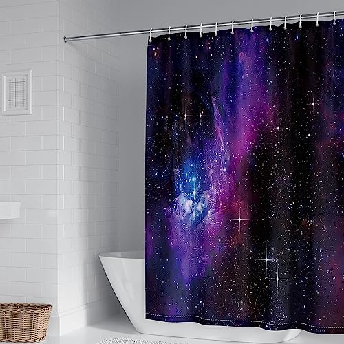 ANAZOZ Duschvorhang Groß 300 cm, Badvorhang Anti-Schimmel Waschbar 300x200 Polyester Galaxie-Motiv-Universumsmuster von ANAZOZ