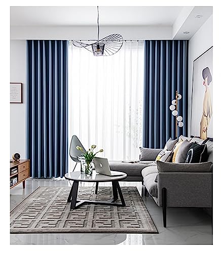 ANAZOZ Gardinen Wohnzimmer mit Kräuselband 2er Set, Verdunkelungs Vorhänge Schlafzimmer Polyester 137x214cm Uni Blau ANAZOZ Gardinen Wohnzimmer mit Kräuselband 2er Set, Verdunkelungs Vorhänge Schlafzimmer Polyester 137x214cm Uni Blau von ANAZOZ