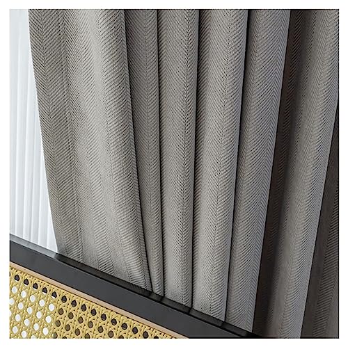 ANAZOZ Vorhänge Grau mit Kräuselband 2er Set, Verdunklungsvorhänge Schlafzimmer Chenille 132x244cm Uni Graues Fischgrätenmuster ANAZOZ Vorhänge Grau mit Kräuselband 2er Set, Verdunklungsvorhänge Schlafzimmer Chenille 132x244cm Uni Graues Fischgrätenmuster von ANAZOZ