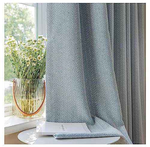 ANAZOZ Vorhänge Schlafzimmer Kräuselband 2er Set, Vorhänge Verdunkelung Wohnzimmer Chenille 132x244cm Uni Jacquard von ANAZOZ