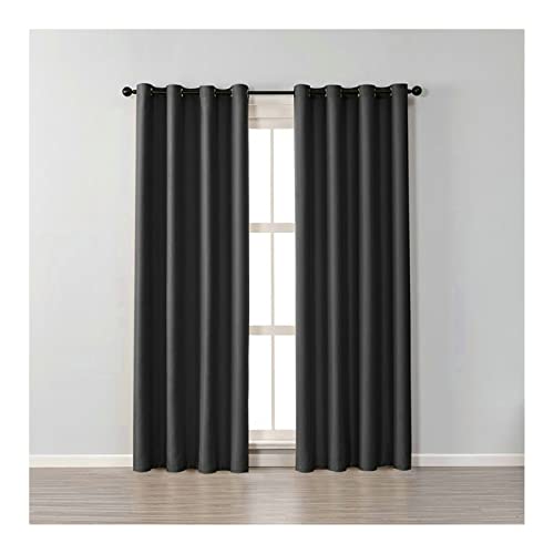 ANAZOZ Vorhang mit Ösen 2er Set, Verdunklungs Vorhange Wohnzimmer Baumwolle 137x229cm Uni Schwarz ANAZOZ Vorhang mit Ösen 2er Set, Verdunklungs Vorhange Wohnzimmer Baumwolle 137x229cm Uni Schwarz von ANAZOZ