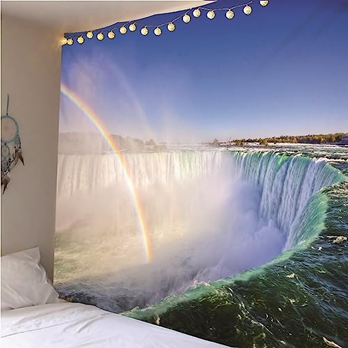 ANAZOZ Wandbehang Landschaft 350x256, Tapisserie Polyester Wasserfall und Regenbogenmuster Wandteppich für Wohnzimmer Wohnheim von ANAZOZ
