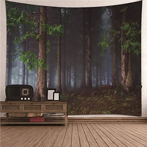 ANAZOZ Wandbehang Wald 210x140cm, Wandteppich Nebel Baum Hochkant Tapisserie Wandbehang Natur für Schlafzimmer Wohnzimmer von ANAZOZ