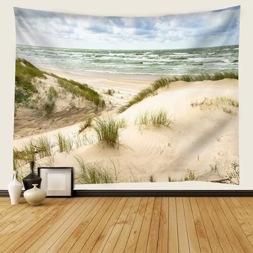 ANAZOZ Wandteppich Wohnzimmer 240x220cm, Wandbehang Strand Meer Natur Landschaft, Rechteckig Wanddeko Wandtücher Polyester von ANAZOZ
