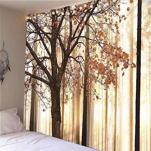 ANAZOZ Wandtuch Natur 350x256, Tapisserie Polyester Sonnenschein Im Ahornwald Wandbehang für Wohnzimmer Schlafzimmer von ANAZOZ
