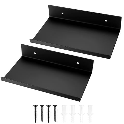 2 Stück Wandregal Schwarz Metallregal, Bücherregal Wand, Kleine Wandregale, Bilderleiste Schwarz, Kleines Schwebendes Schweberegale für Wände Küchenregal Bad Wohnzimmer Regalbrett(20 x 12 x 4 cm) 2 Stück Wandregal Schwarz Metallregal, Bücherregal Wand, Kleine Wandregale, Bilderleiste Schwarz, Kleines Schwebendes Schweberegale für Wände Küchenregal Bad Wohnzimmer Regalbrett(20 x 12 x 4 cm) von ANBEEISS