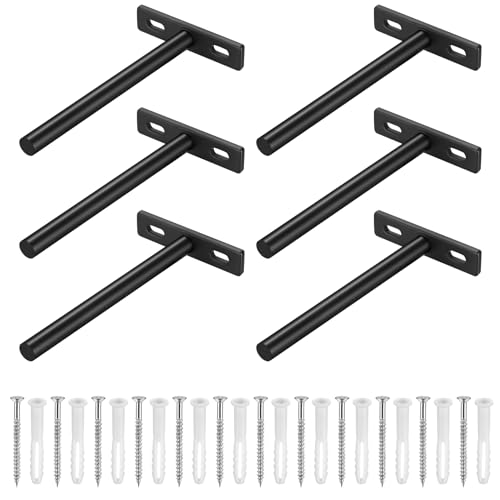 6 Stück Schwebende Regalhalterung Unsichtbar Regalträger, Wandhalterung Regalbrett, Regalbodenträger, Schwimmender Schwerlastwinkel, Tablarträger Regalwinkel für Regalböden Halterungen - 124x70mm von ANBEEISS