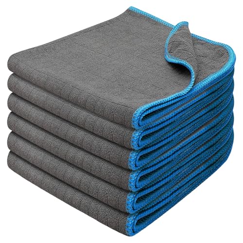 ANBILILA 6 Stück Mikrofasertücher Große Elastizität und Weicher Griff Handpolierschwamm 40x40cm Auto Poliertücher - Geeignet für Zuhause und Draußen von ANBILILA