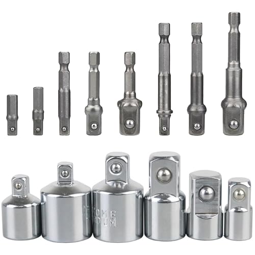 14 Stk Stecknuss Adapter Set, Steckschlüssel Adapter für Ratschen, Nuss Adapter für 1/4" auf 3/8", 3/8" auf 1/4", 3/8" auf 1/2", 1/2" auf 3/8", 1/2" auf 1/4", 1/4" auf 1/2" 14 Stk Stecknuss Adapter Set, Steckschlüssel Adapter für Ratschen, Nuss Adapter für 1/4" auf 3/8", 3/8" auf 1/4", 3/8" auf 1/2", 1/2" auf 3/8", 1/2" auf 1/4", 1/4" auf 1/2" von ANBOO