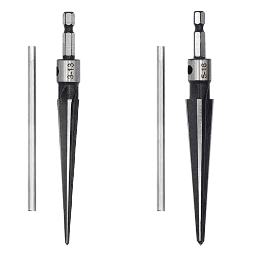 2 Stück Konische Reibahle, Handreibahle, Reibahlen, Kegelreibahle, für Fasen und Endstifte, Zum Bohren Loch 3-13mm und 5-16mm von ANBOO