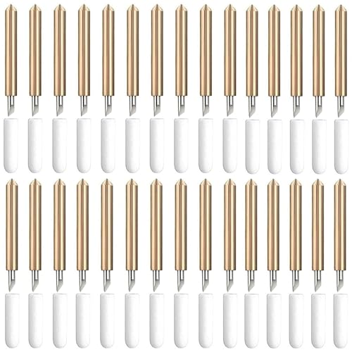 30 Stück Premium Feinschnittklinge, Ersatzklingen Kompatibel mit Cricut Explore Air/Air 2/Maker 3 (3 Cricut-Klingenwinkel), Gold von ANBOO
