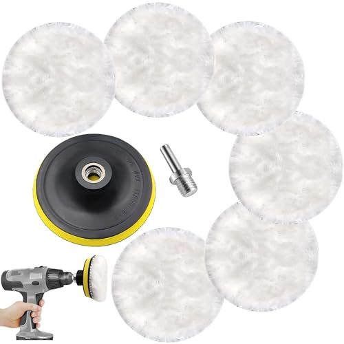 8-teiliges Polierset für Auto, Polierpad aus Wolle, Polierpads, 100 mm, Polierscheibe mit M14-Bohrer, für Autopolitur, Schleifen, Wachsen 8-teiliges Polierset für Auto, Polierpad aus Wolle, Polierpads, 100 mm, Polierscheibe mit M14-Bohrer, für Autopolitur, Schleifen, Wachsen von ANBOO