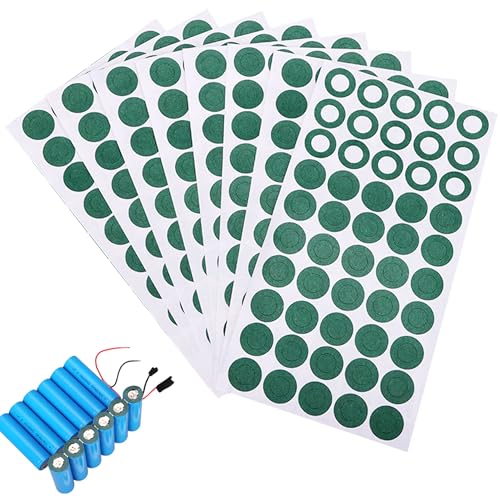 ANBOO 18650 Isolierend Selbstklebendes, 18650 Lithium Batterien Isolatorringe Papier, Klebepapier (200pcs Hohle Ringe + 200pcs Massive Ringe) von ANBOO