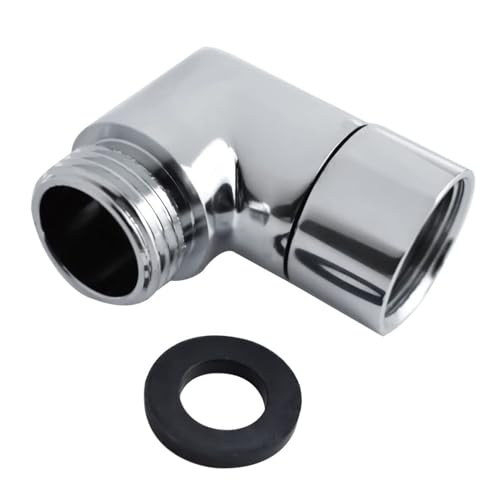 ANBOO 90 Grad Handbrause Adapter, 1/2 Zoll Brausearm-Winkelverbinder aus Massivem Messing Mit Dichtung, für Handbrausen Wandbrausen Duschfilteranschluss(Silber) von ANBOO