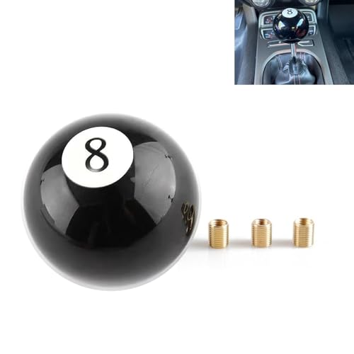 ANBOO Schwarz 8 Billardkugel Schaltknauf Universal Auto Schaltknauf Hebelgriff Shifter für Fast alle manuellen Autos Mit 3 Schraubverbindungen von ANBOO