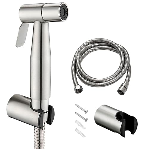 Bidet Handbrause Set, Edelstahl 304 Handbrause Toilette mit 150cm Brauseschlauch, Hand Bidet Sprayer mit Wandmontage für Waschbecken Bad Küche von ANBOO