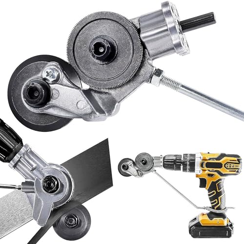 Elektrische Bohrplatte Metallschere – Knabberbohreraufsatz, Blechschere für Akkuschrauber Doppelschneidkopf, Blechschneider für Akkuschrauber, mit Adapter und Installationswerkzeuge von ANBOO