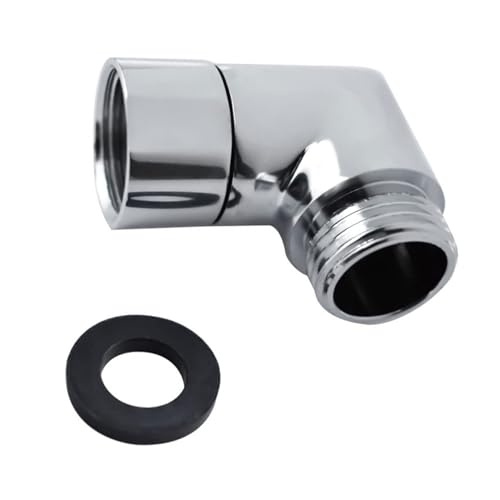 Handbrause Adapter 90 Grad, Duschschlauch Adapter, Gelenkstück Duschkopf, Winkelstück für Handbrause, Swivel Shower Head Adapter, Adapter für Duschschlauch, Mit Gummidichtung(Silber) von ANBOO
