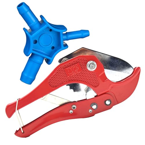 Premium Werkzeugset für Verbundrohr, Rohrschneider für PVC Kunststoff & Mehrschichtverbundrohr bis 42mm + Kalibrierer 16 20 26 mm (Blau) von ANBOO