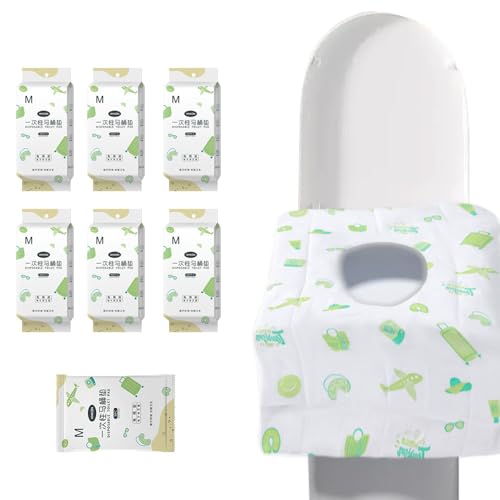 Einweg-Toilettensitzabdeckungen, 60Pcs wasserdichtes Toilettenpapier Pad für Kind, Frau, Mann, unabhängige Verpackung Reise-Toilettensitzabdeckungen für öffentliche Toilette(Printed Styles) von ANBOSE