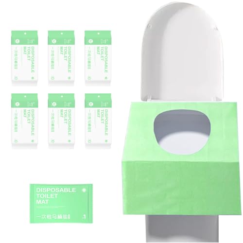 Einweg-Toilettensitzabdeckungen, 60Pcs wasserdichtes Toilettenpapier Pad für Kind, Frau, Mann, unabhängige Verpackung Reise-Toilettensitzabdeckungen für öffentliche Toilette (Grass Green) von ANBOSE