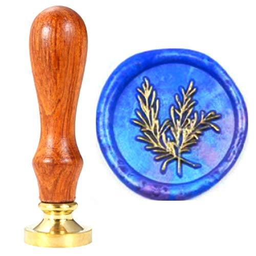 Rosmarin Wachssiegelstempel, Anbose Rosmarin Wachs Siegelstempel mit Holzgriff Kupfersiegel, Vintage Retro Honig Siegelwachs Stempel für Briefkarten, Einladungen von ANBOSE