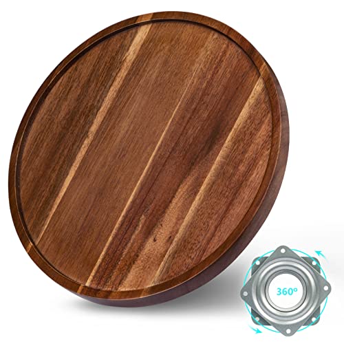 ANBOXIT Drehteller Organizer Lazy Susan, 30,5 cm Drehteller Akazie Holz, Drehteller Küche Gewürzregal, Drehbares Organizer für Gewürze (1 Stück) von ANBOXIT