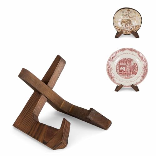 ANBOXIT Tellerständer zur Aufsteller, 3,5 Zoll Schalenständer, Holz Dekorative Ständer, Display Ständer für Große Tiefe Schalen und Platten, 12.2 x 10 x 9cm (für Schalen unter 6,3 cm Tiefe) von ANBOXIT