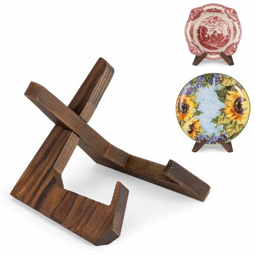 ANBOXIT Tellerständer zur Aufsteller, 4,5 Zoll Schalenständer, Holz Dekorative Ständer, Display Ständer für Große Tiefe Schalen und Platten, 15.2 x 13.6 x 11.6cm (für Schalen unter 8,9 cm Tiefe) von ANBOXIT