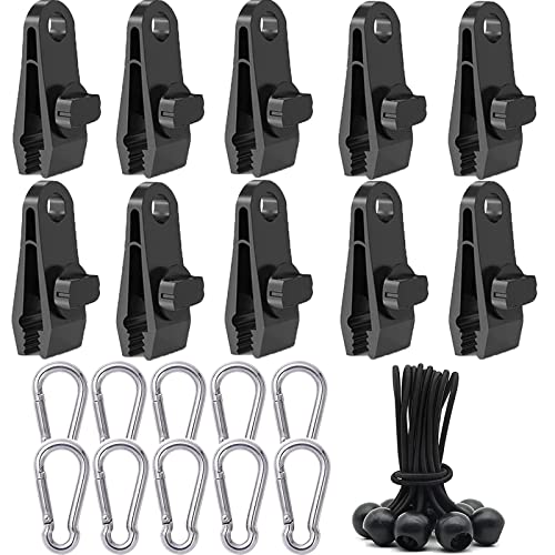 30 Zeltplanen Clips,Zelte Multifunktion Zeltklemme Set Krokodil Mund Clip Camping Zubehör Zelt mit Gebundene Seile und 3 Karabine für Zelte 30 Zeltplanen Clips,Zelte Multifunktion Zeltklemme Set Krokodil Mund Clip Camping Zubehör Zelt mit Gebundene Seile und 3 Karabine für Zelte von ANBWEHR