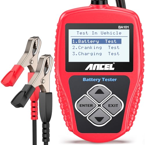 ANCEL BA101 12V KFZ Batterietester, 100-2000 CCA Autobatterie Tester Autobatterieanalysator, Anlasstests & Ladetests durch, Batterie Lasttester für Auto LKW SUV Boots & Mehr von ANCEL