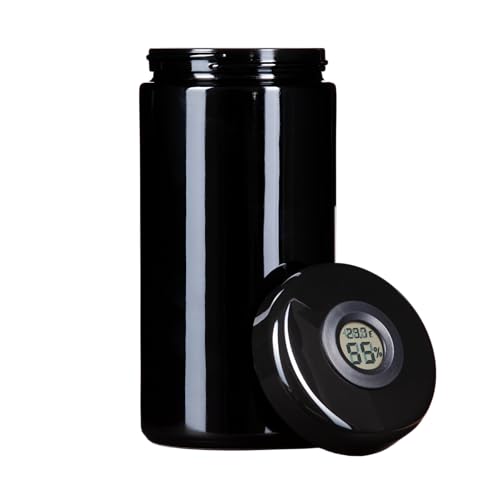 ANCEVIA Jar 60g Vorratsglas + 58% und 62% Hygropack - 1000ml Vorratsbehälter mit Hygrometer und Boveda - Geruchsdicht, Luftdicht und Biophotonisches Glas - Lagerung Konservierung von ANCEVIA