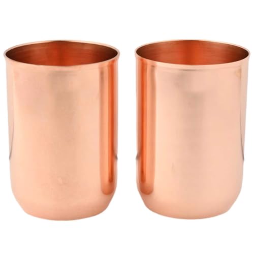 ANCIENTIMPEX Set mit 2 hochwertigen Kupfergläsern – ayurvedische Wassergläser mit 350 ml Fassungsvermögen für gesundheitliche Vorteile von ANCIENTIMPEX