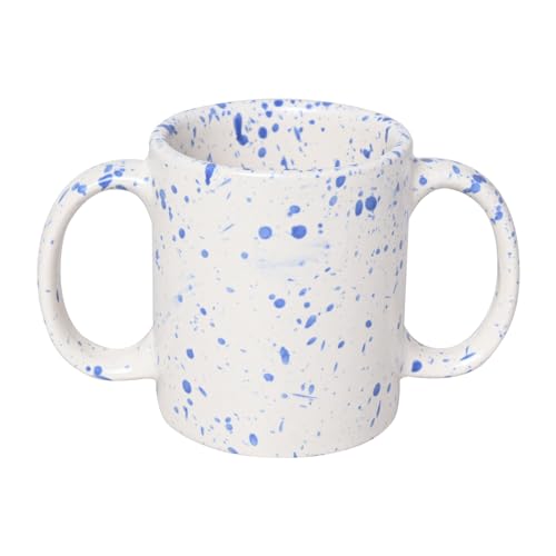 ANCIENTIMPEX Tasse mit zwei Griffen (Doppelgriff-Tasse), 350 ml Fassungsvermögen, blaues Dalmatiner-Muster von ANCIENTIMPEX