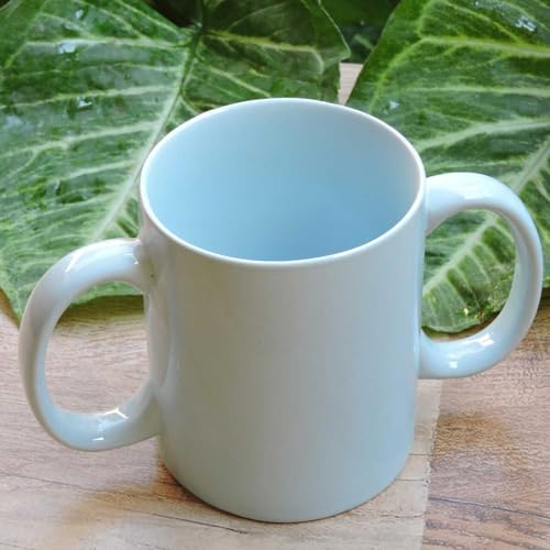 AncientImpex Tasse mit Doppelgriff, Keramik-Trinkbecher mit zwei Griffen für sicheren Halt, 350 ml, Minzgrün von ANCIENTIMPEX