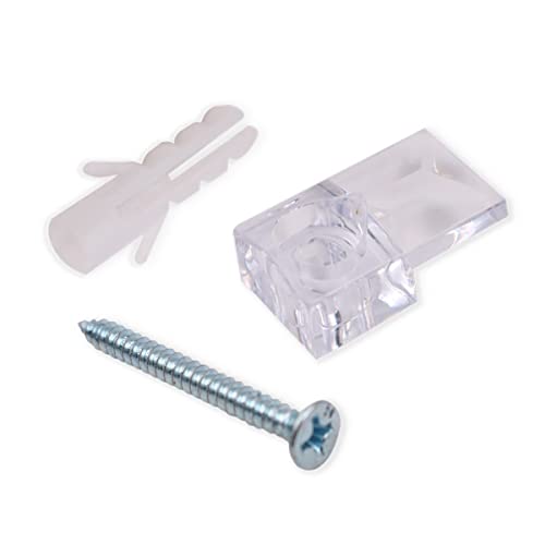 ANCLLO 20 Stück Kunststoff-Spiegelhalter-Clips Glashalteclips-Kit zur Befestigung von Spiegeln mit Schrauben und Spiegel-Aufhänge-Kit von ANCLLO