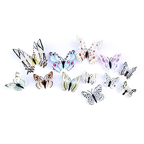 ANCLLO 24 x hochwertige 3D-Schmetterling-Wandaufkleber, verschiedene Größen, Simulations-Schmetterling-Aufkleber für die Wand Kühlschrank Fenster Hochzeit Party Dekoration Wohnzimmer Kinder-zimmer ANCLLO 24 x hochwertige 3D-Schmetterling-Wandaufkleber, verschiedene Größen, Simulations-Schmetterling-Aufkleber für die Wand Kühlschrank Fenster Hochzeit Party Dekoration Wohnzimmer Kinder-zimmer von ANCLLO