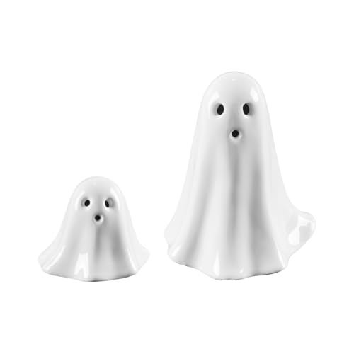 ANCLLO Geisterstatue aus Keramik, leuchtet im Dunkeln, Halloween-Geisterfigur, gruselige Heimdekoration, Tischdekoration für Halloween von ANCLLO