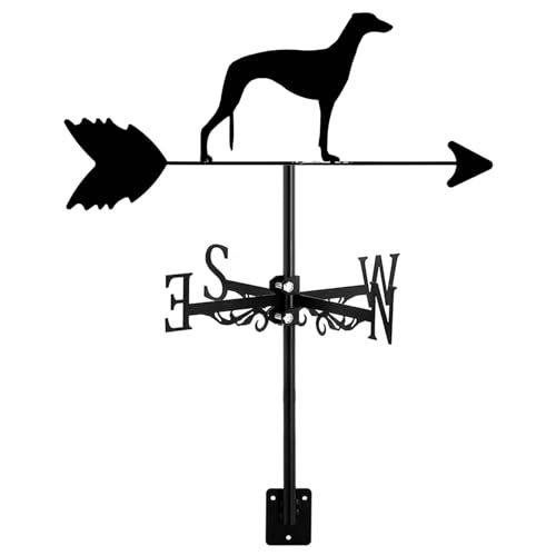 Wetterfahne, Tiere, Hund, Metall, Windfahne, Richtungsanzeiger für den Außenbereich, Dachhalterung, Bauernhof, Garten, Pavillon, Dekoration, einfache Verwendung, Windhund von ANCNA-U