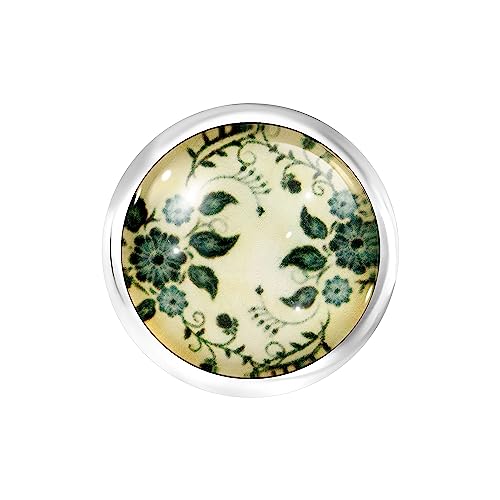 ANDANTE Chunk Click-Button Druckknopf (Blumenmotiv) für Chunk-Armbänder, Chunk-Ringe und andere Chunk-Accessoires von ANDANTE