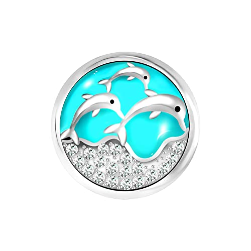 Andante CHUNK Click-Button Druckknopf für Chunk-Armbänder, Chunk-Ringe und andere Chunk-Accessoires - Delfine von ANDANTE