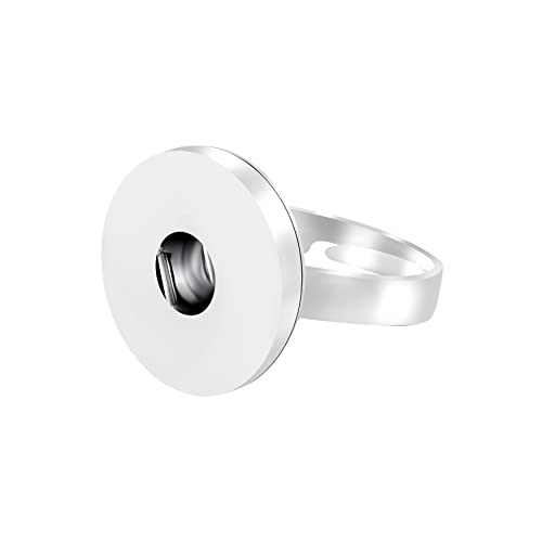 ANDANTE Chunk Ring für Chunks Click-Buttons Druckknöpfe - Gr. 17-20 mm, Silber, Versilbert von ANDANTE