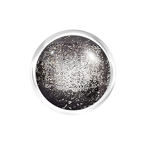 Andante Glitzernder CHUNK Click-Button Druckknopf (Anthrazit) für Chunk-Armbänder, Chunk-Ringe und andere Chunk-Accessoires von ANDANTE