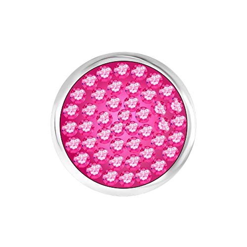 ANDANTE Kristall Chunk Click-Button Druckknopf (Pink) für Chunk-Armbänder, Chunk-Ringe und andere Chunk-Accessoires von ANDANTE