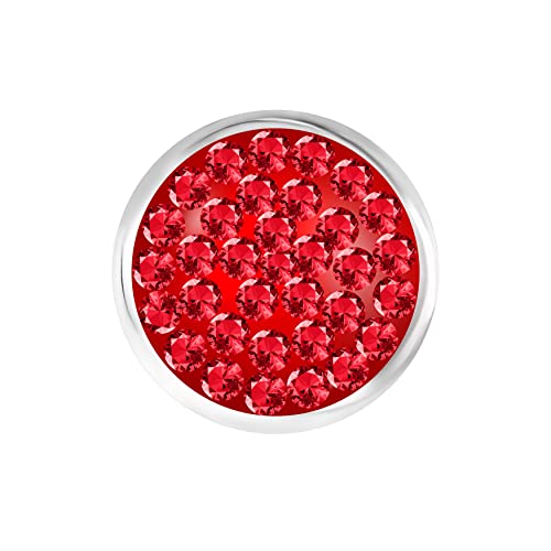 ANDANTE Kristall Chunk Click-Button Druckknopf (Rubin-Rot) für Chunk-Armbänder, Chunk-Ringe und andere Chunk-Accessoires von ANDANTE