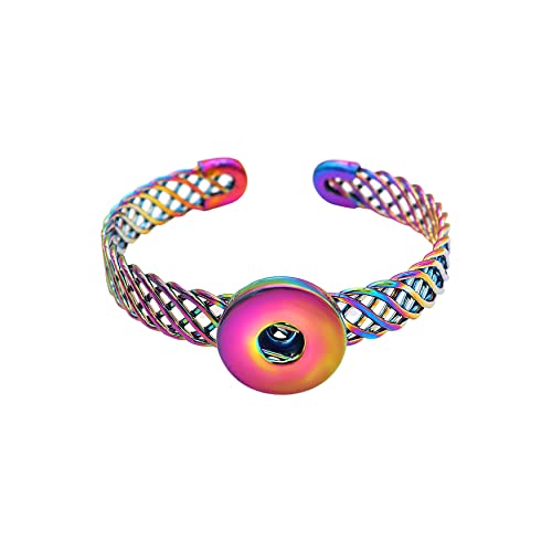 Andante NEON Metallarmband für Chunks Click-Buttons - Kompatibel mit allen Chunk-Herstellern - Material: Legierung - Regenbogen von ANDANTE