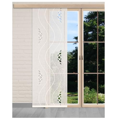 Flächengardine Eliana Vogtländische Spitze in ecrú | Schiebepaneele Wellen-Muster in natur | Zeitloser Flächenvorhang halbtransparent | Schiebegardine Käseleinenoptik Höhe x Breite 125 x 55 cm Flächengardine Eliana Vogtländische Spitze in ecrú | Schiebepaneele Wellen-Muster in natur | Zeitloser Flächenvorhang halbtransparent | Schiebegardine Käseleinenoptik Höhe x Breite 125 x 55 cm von ANDEA design
