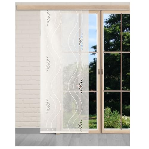 Flächengardine Eliana Vogtländische Spitze in ecrú | Schiebepaneele Wellen-Muster in natur | Zeitloser Flächenvorhang halbtransparent | Schiebegardine Käseleinenoptik Höhe x Breite 93 x 75 cm Flächengardine Eliana Vogtländische Spitze in ecrú | Schiebepaneele Wellen-Muster in natur | Zeitloser Flächenvorhang halbtransparent | Schiebegardine Käseleinenoptik Höhe x Breite 93 x 75 cm von ANDEA design